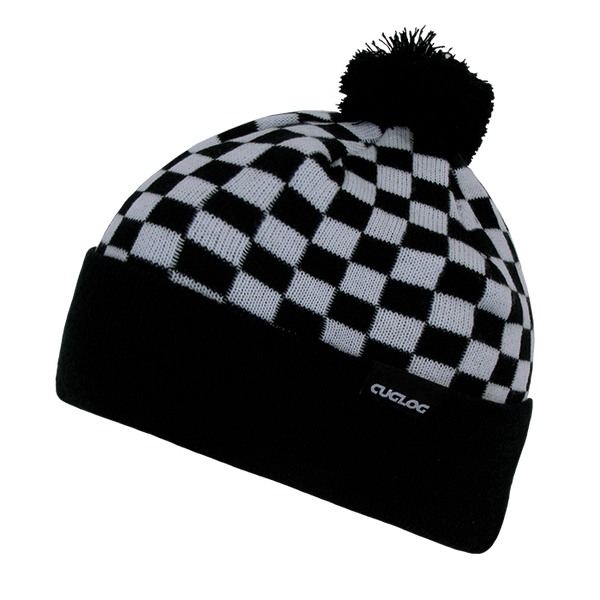 Decky-K019-Changbai, Checker Beanies - White/Black