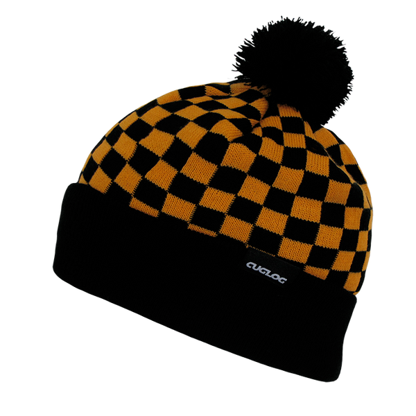 Decky-K019-Changbai, Checker Beanies - yellow/black