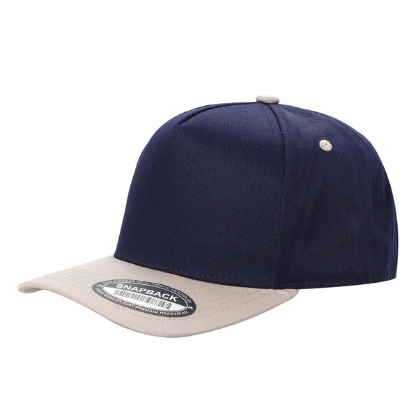 Premium TC-5-Panel 2-Tone Snapback Cap – Structured Fit, Cotton/Poly Blend - OLIVE/KHI