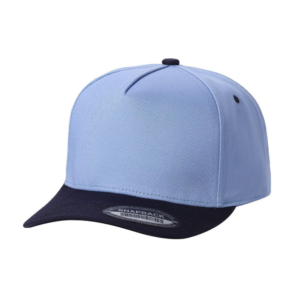 Premium TC-5-Panel 2-Tone Snapback Cap – Structured Fit, Cotton/Poly Blend - SKY/NAVY