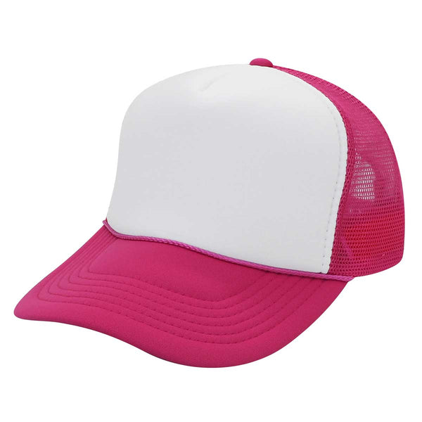 Nissun SPCY Summer Mesh Youth Cap Trucker Hat - HotPink