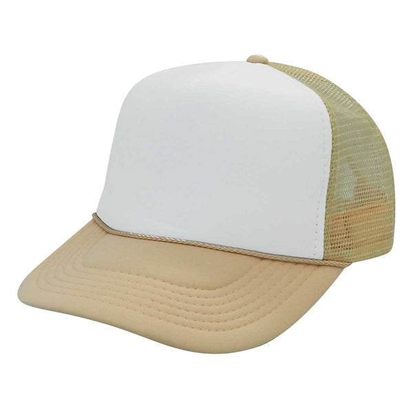 Nissun SPC Summer Mesh Trucker Cap Adjustable Snap Closure - Beige