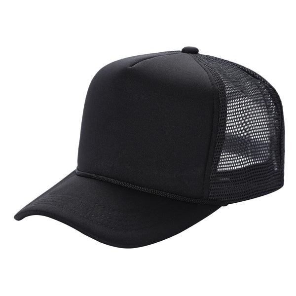 STM-Sponge Trucker Mesh Cap – Breathable Mesh Back Snapback Hat - KIDS-BLACK