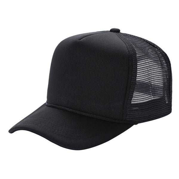 STM-Sponge Trucker Mesh Cap – Breathable Mesh Back Snapback Hat - BLK