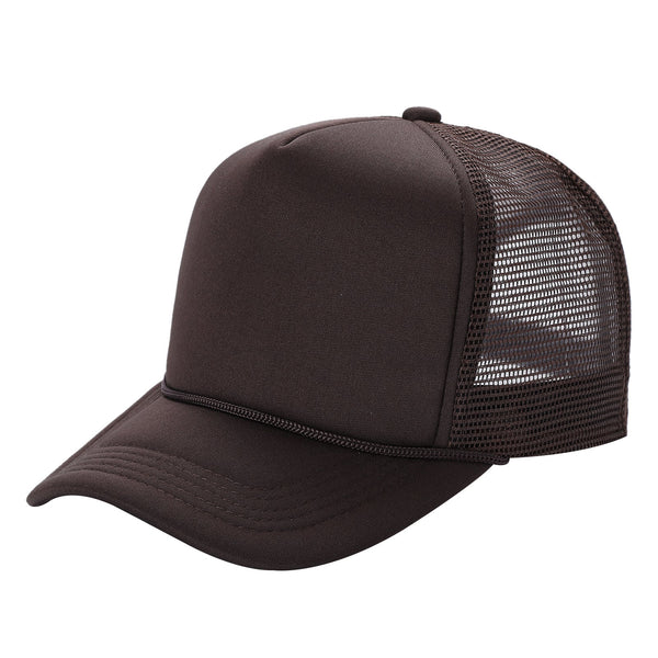 STM-Sponge Trucker Mesh Cap – Breathable Mesh Back Snapback Hat - BROWN
