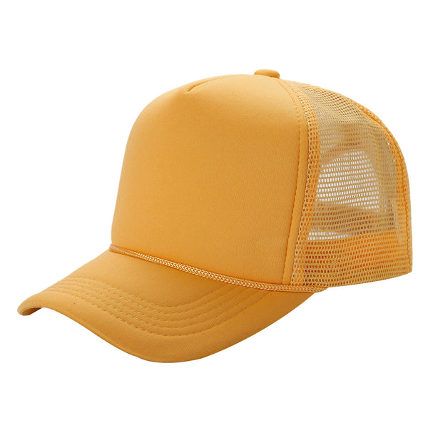 STM-Sponge Trucker Mesh Cap – Breathable Mesh Back Snapback Hat - GOLD