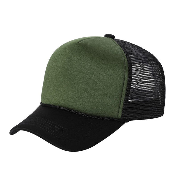 STM-Sponge Trucker Mesh Cap – Breathable Mesh Back Snapback Hat - Olive/Blk