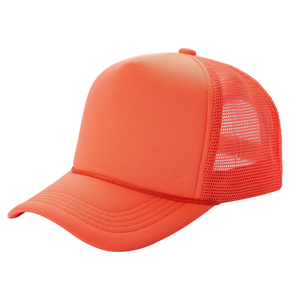 STM-Sponge Trucker Mesh Cap – Breathable Mesh Back Snapback Hat - ORANGE