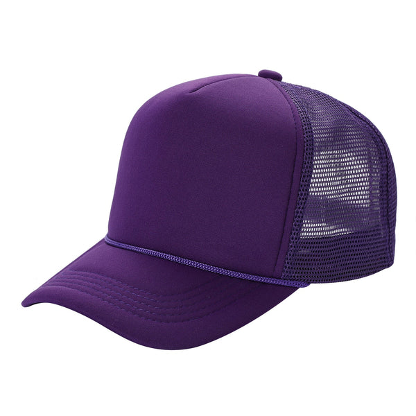 STM-Sponge Trucker Mesh Cap – Breathable Mesh Back Snapback Hat - PURPLE