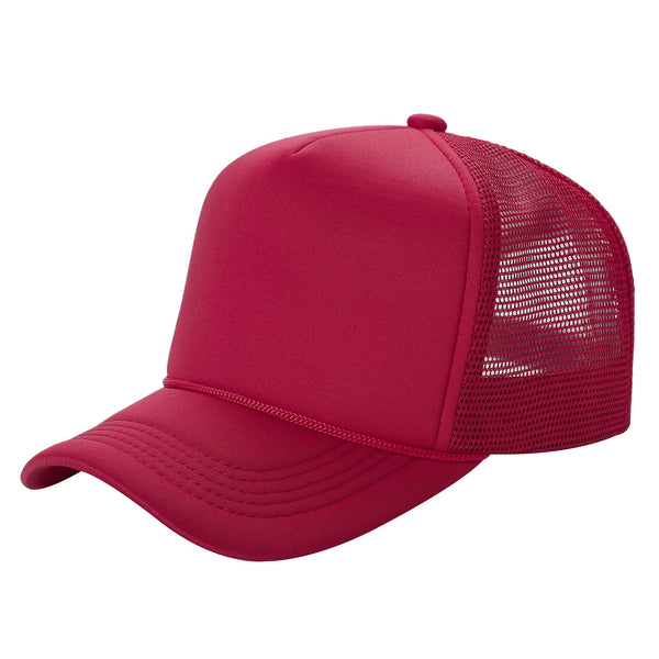 STM-Sponge Trucker Mesh Cap – Breathable Mesh Back Snapback Hat - RED