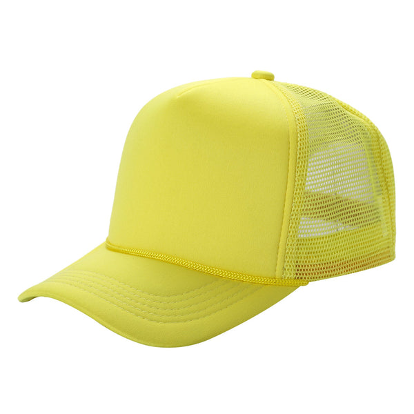 STM-Sponge Trucker Mesh Cap – Breathable Mesh Back Snapback Hat - YELLOW