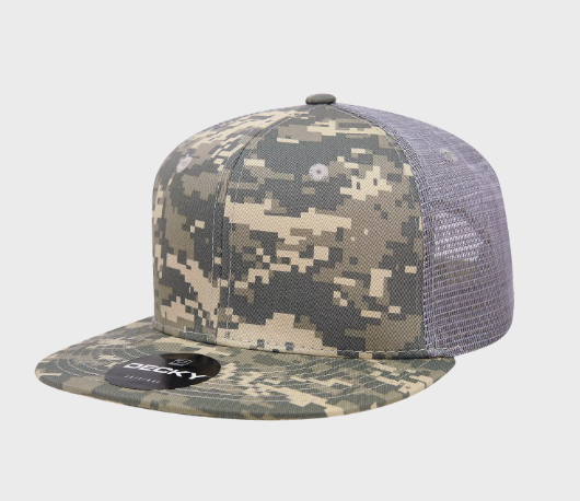 Decky-1055-6 Panel High Profile Structured Camo Trucker