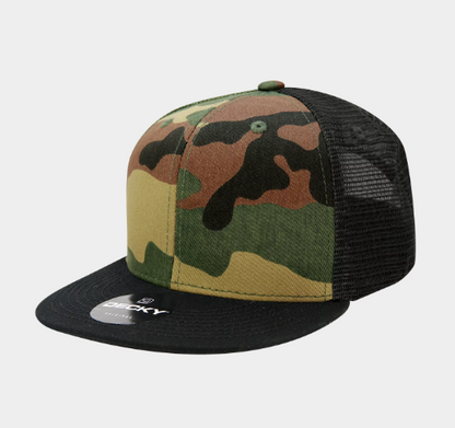 Decky-1055-6 Panel High Profile Structured Camo Trucker