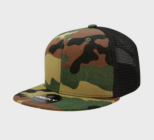 Decky-1055-6 Panel High Profile Structured Camo Trucker