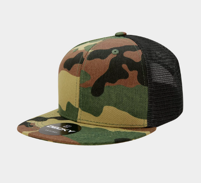Decky-1055-6 Panel High Profile Structured Camo Trucker