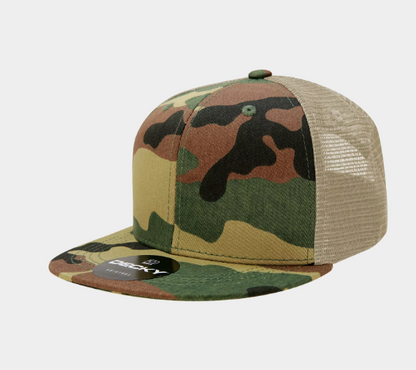 Decky-1055-6 Panel High Profile Structured Camo Trucker