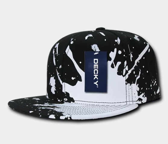 Decky-1125-6 Panel High Profile Structured Splat Snapback - Black