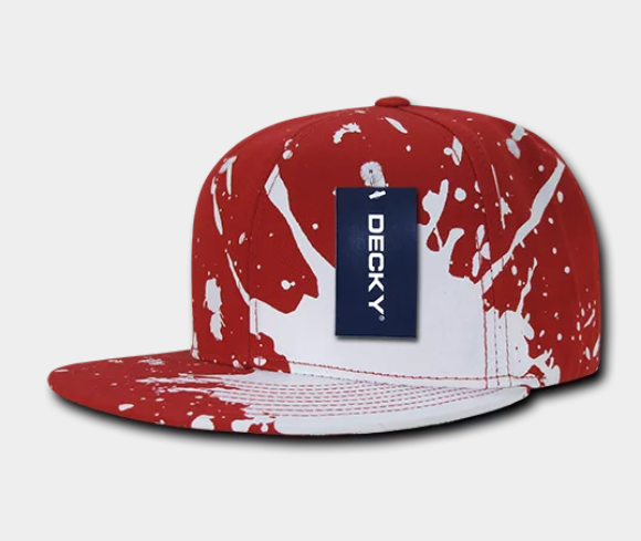 Decky-1125-6 Panel High Profile Structured Splat Snapback - Red