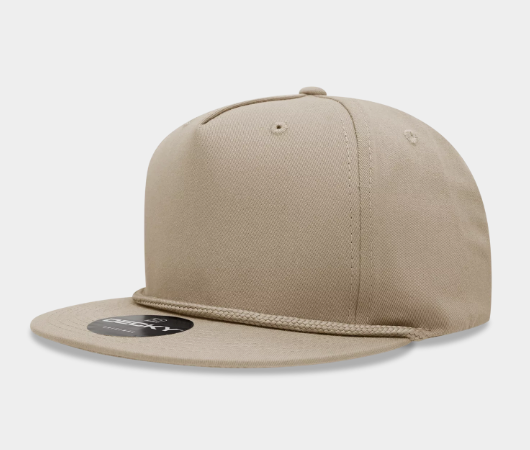 Decky-1041-5 Panel High Profile Structured Cotton Blend Rope Hat