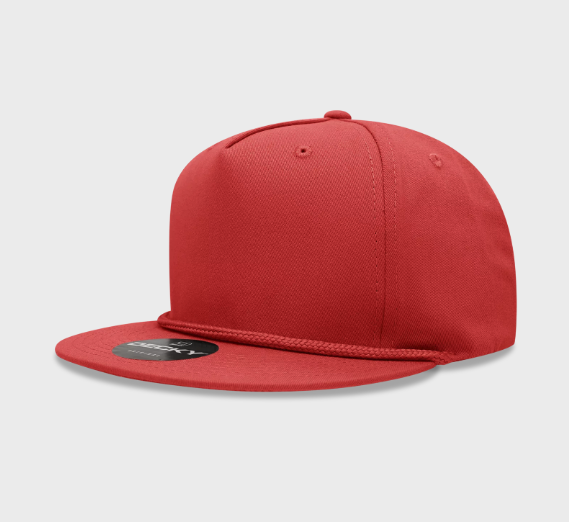 Decky-1041-5 Panel High Profile Structured Cotton Blend Rope Hat