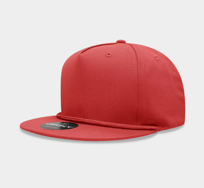 Decky-1041-5 Panel High Profile Structured Cotton Blend Rope Hat