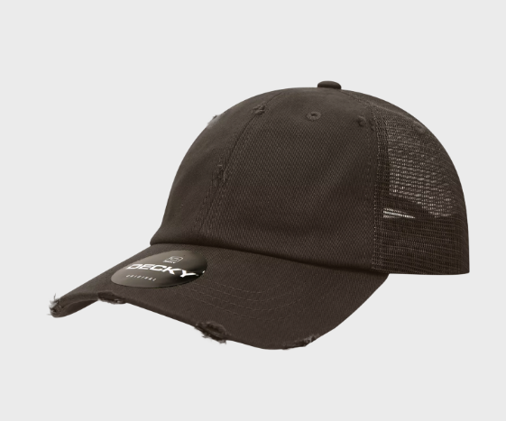 Decky-110-6 Panel Low Profile Relaxed Vintage Trucker - Chocolate