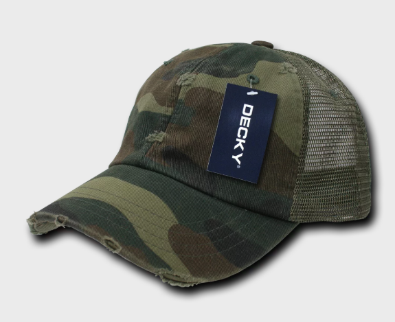 Decky-110-6 Panel Low Profile Relaxed Vintage Trucker - Woodland