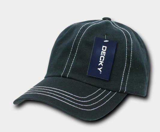 Decky-111-6 Panel Low Profile Relaxed Contra-Stitch Dad Hat