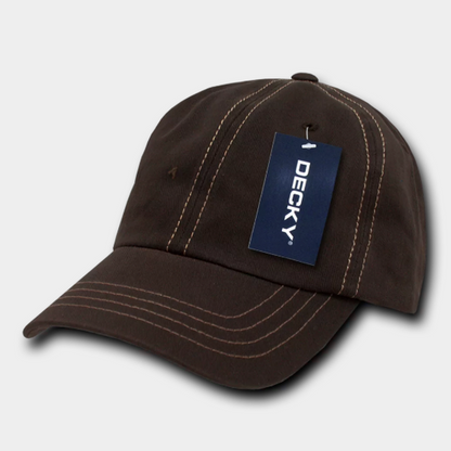 Decky-111-6 Panel Low Profile Relaxed Contra-Stitch Dad Hat
