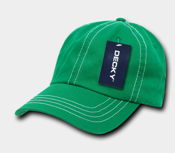 Decky-111-6 Panel Low Profile Relaxed Contra-Stitch Dad Hat