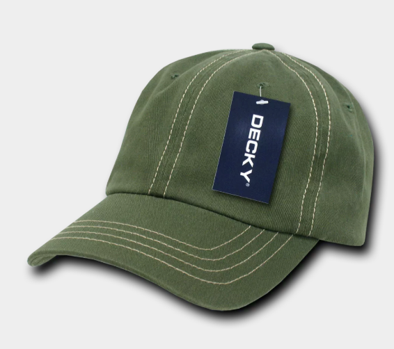 Decky-111-6 Panel Low Profile Relaxed Contra-Stitch Dad Hat