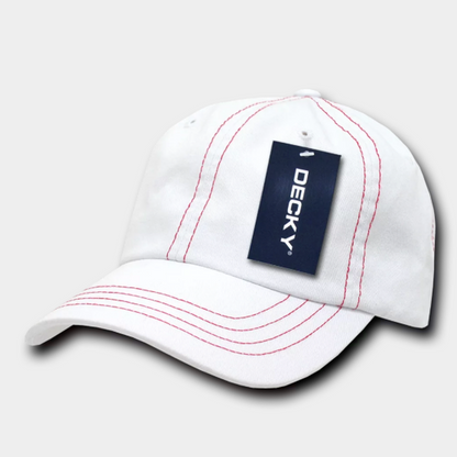 Decky-111-6 Panel Low Profile Relaxed Contra-Stitch Dad Hat