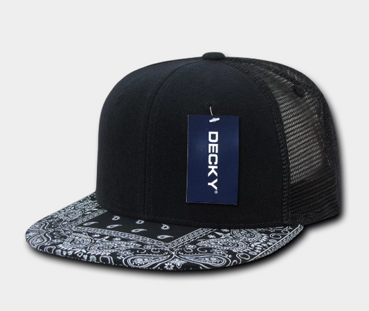 Decky-1083-6 Panel High Profile Structured Bandanna Bill Trucker