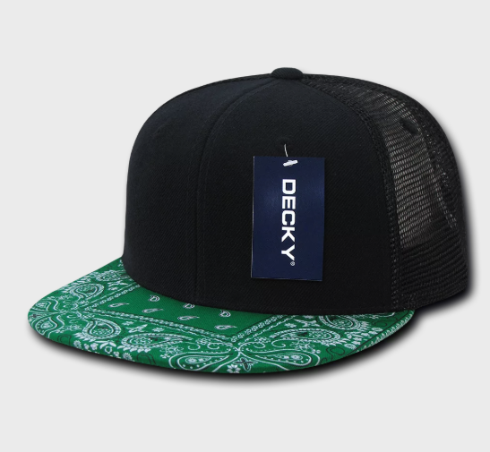 Decky-1083-6 Panel High Profile Structured Bandanna Bill Trucker