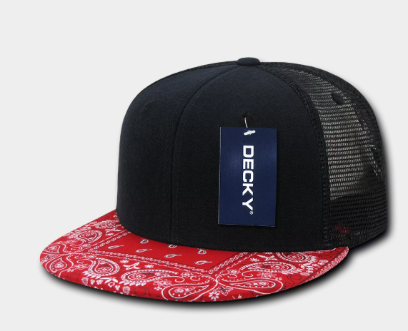 Decky-1083-6 Panel High Profile Structured Bandanna Bill Trucker