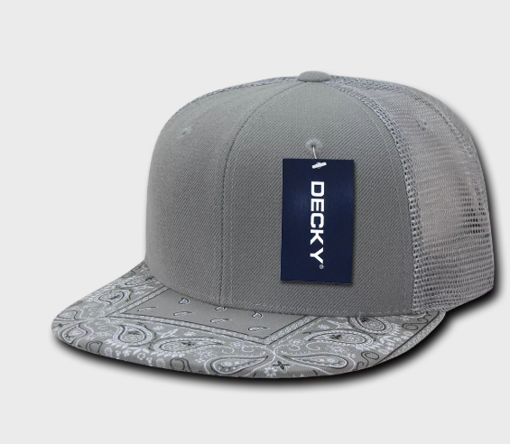 Decky-1083-6 Panel High Profile Structured Bandanna Bill Trucker