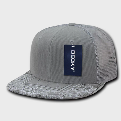 Decky-1083-6 Panel High Profile Structured Bandanna Bill Trucker