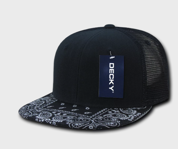 Decky-1083-6 Panel High Profile Structured Bandanna Bill Trucker