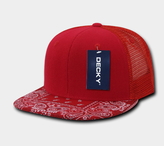 Decky-1083-6 Panel High Profile Structured Bandanna Bill Trucker