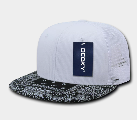 Decky-1083-6 Panel High Profile Structured Bandanna Bill Trucker