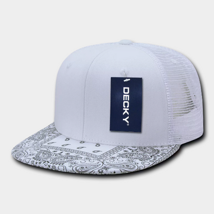 Decky-1083-6 Panel High Profile Structured Bandanna Bill Trucker