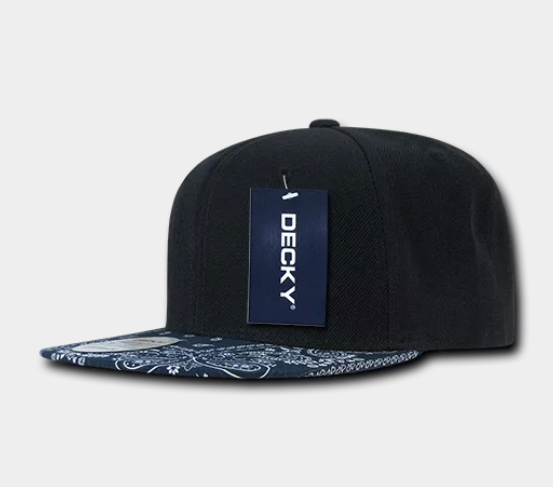 Decky-1093-6 Panel High Profile Structured Bandanna Bill Snapback
