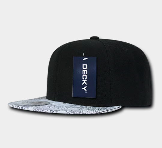 Decky-1093-6 Panel High Profile Structured Bandanna Bill Snapback