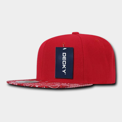 Decky-1093-6 Panel High Profile Structured Bandanna Bill Snapback