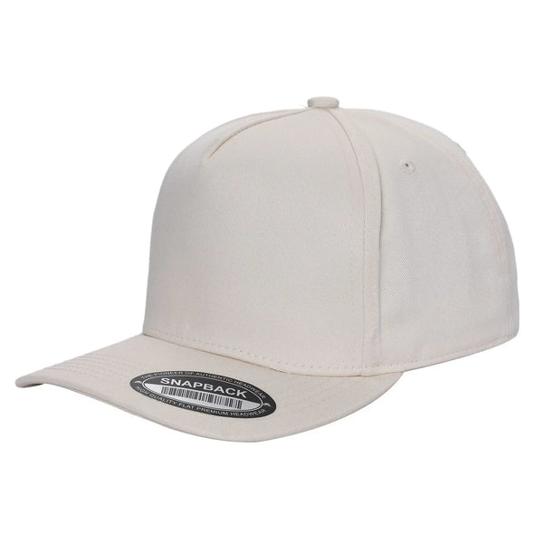 Premium TC-5-Panel 2-Tone Snapback Cap – Structured Fit, Cotton/Poly Blend - TAN