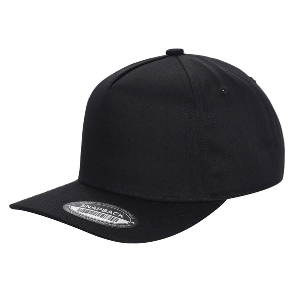 Premium TC-5-Panel 2-Tone Snapback Cap – Structured Fit, Cotton/Poly Blend - BLK