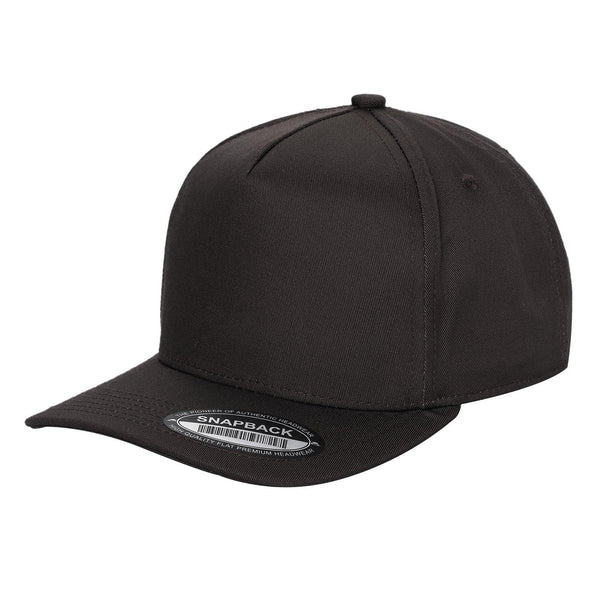 Premium TC-5-Panel 2-Tone Snapback Cap – Structured Fit, Cotton/Poly Blend - BROWN