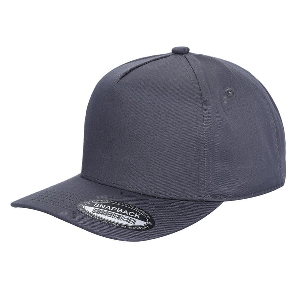 Premium TC-5-Panel 2-Tone Snapback Cap – Structured Fit, Cotton/Poly Blend - D.GREY