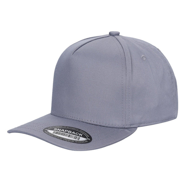 Premium TC-5-Panel 2-Tone Snapback Cap – Structured Fit, Cotton/Poly Blend - L.GREY