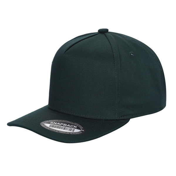 Premium TC-5-Panel 2-Tone Snapback Cap – Structured Fit, Cotton/Poly Blend - D.GREEN